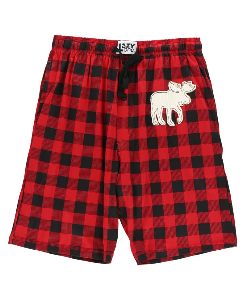 Lazy One Pajama Shorts for Men, Men's Pajama Bottoms, Sleepwear, Animal (Moose Plaid, X-Large) - Image 3